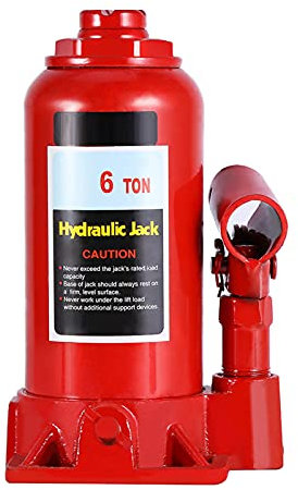 Cric Bouteille Hydraulique Robuste, Corps Entier moulé avec Plaque d'acier épaissie pour Une Utilisation de Longue Durée, Soupape de Retour D'huile pour Une Descente Automatique,