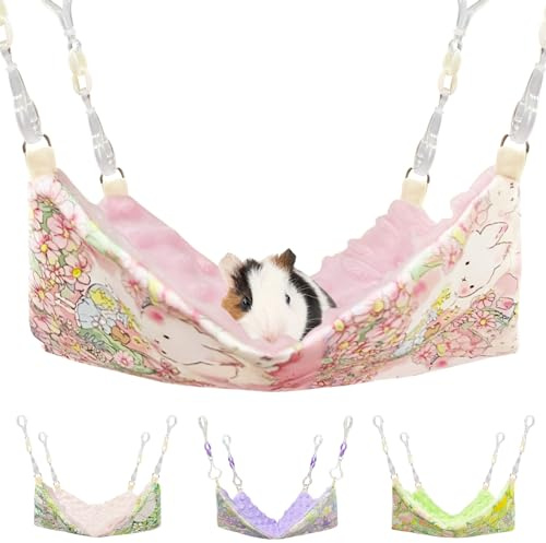 Fnaobai Amache per topi per gabbia di piccoli animali domestici, accessorio per animali domestici da appendere, calda amaca letto morbido peluche criceti, porcellini d'India, cincillà, furetti, amache