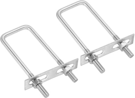 PATIKIL Kit De Pernos U Cuadrados M10x50x150mm, 2 Piezas Pernos U Cuadrados De Acero Inoxidable 304 Con Placas De Marco Y Tuercas Para Tabla De Esquí Bote De Vela Remolque