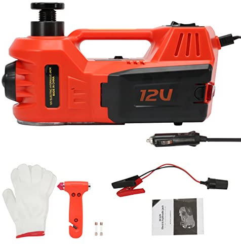 VOBOR Elektrisch Hydraulischer Wagenheber 5 t,12V Elektrischer Wagenheber mit Aufblasbare Pumpe und Licht, 4 in 1 Wagenheber Reifenwechselwerkzeug für Auto SUV Werkstätten Notfallreparatur