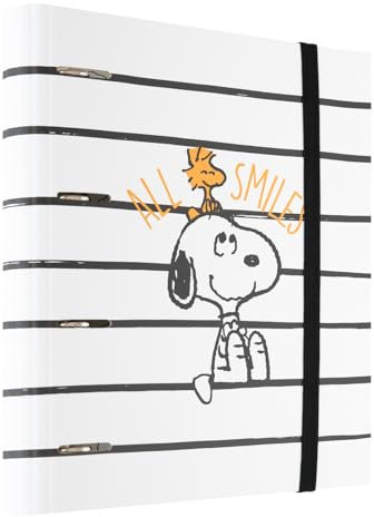 Grupo Erik 4 Ringbuch A4 | Snoopy Schreibwaren 10,6 x 12,6 Zoll | 27 x 32 cm | Dokumentenmappe | Peanuts Geschenke für Hundeliebhaber
