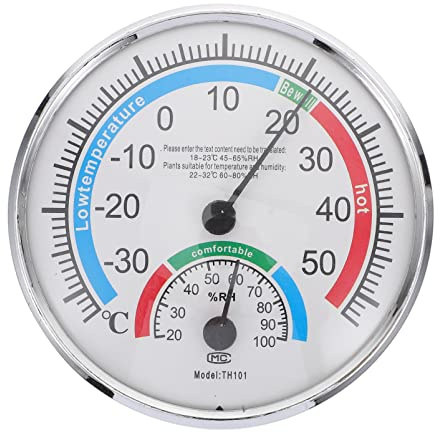 IWOWHERO Termómetro Higrómetro Preciso Para Interior y Exterior Medidor De Humedad y Temperatura Alta Precisión Para Sauna Jardín Casa Oficina Fácil Lectura Con Diseño Código De Colores