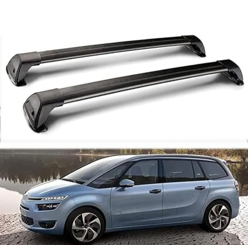 OKNGHPLIU 2Piezas Aluminio Coche Bacas Personalizadas para Citroen C4 Grand Picasso 2014-2024, Barras de Techo Auto Antióxido Anti Robo con Cerradura