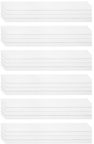 PATIKIL 150 ark torr radering meningsremsor, 7,6 cm x 40,6 cm återanvändbar kartong svart fodrad skrivpapper linjerade meningsremsor för lärare klassrumsschema