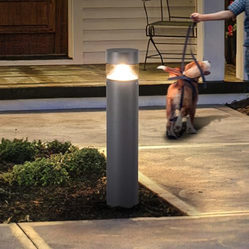 Linkmoon Outdoor Pathway Light, 32 in IP65 Waterproof Driveway Lights, 3000K led Landscape Lighting Outside，620LM Path Lights, 120V Hard Large Bollard Lamp for Garden Yard Patio Lawn Walkway Decor