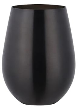 BooeDareno Vasos de vino de acero inoxidable de una sola capa de 500 ml, chapado en titanio, taza de cerveza, leche, taza de beber, taza de agua de vientre grande, suministros de bar (negro)