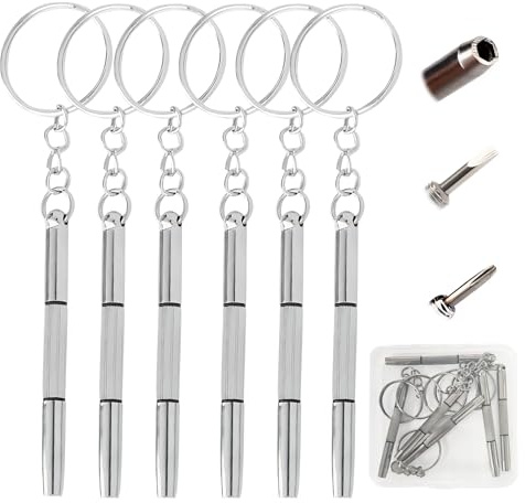 6 Pezzi Cacciavite per Occhiali, 3 in 1 per Riparazione Occhiali, Kit di Precisione Multifunzione con Cacciavite a Doppia Punta per Orologi, Gioielleria, Sole, Occhiali e Riparazioni Fai da Te