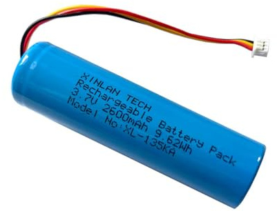 XINLANTECH 18650 1s1p 2600 mAh 3,7 V batería de iones de litio con conector JST PH1,25/3P cable conector / celdas 5C / admite carga rápida