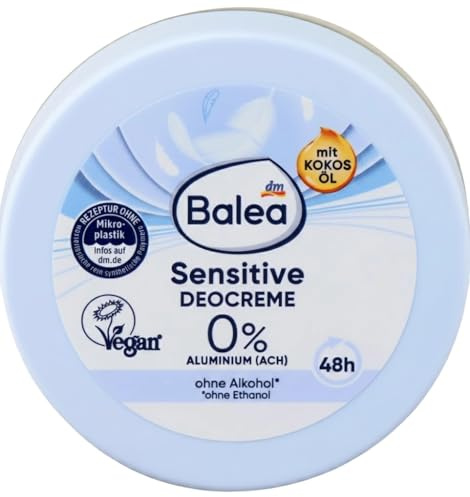 Balea 4er-Set Körperpflege: SENSITIVE DEOCREME zuverlässiger Deoschutz, besonders hautfreundlich, ideal für empfindliche Haut (2 x 50 ml) + Duschgel TOTES MEER SALZ Minze Limette (2 x 300 ml), 675 ml