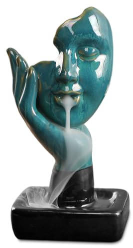 Denkende Keramik Statue Räuchergefäß, Thinker Rückfluss Wasserfall Räuchergefäß, Meditierender Incense Stick Holder, Modern Art Räucherstäbchenhalter für Büro, Schlafzimmer, Familie, Ornament