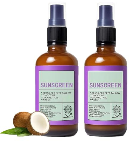 Spray de protección solar, bloqueador solar hidratante natural, niebla hidratante, ligero y no graso, bloqueador solar facial y corporal para deportes de natación (2 Pcs)