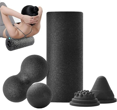Foam Roller Set, Muscle Recovery Roller, 14.5x6x6 Inches Non Slip Deep Tissue Wheel, Compact Gym Accessory, Ideal for Leg Ease, Travel Fitness, Pilates Practice, Yoga, Hotel, Home Use