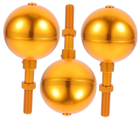 VANZACK 3pcs Outdoor Flagpole Ball Topper Aluminum Alloy Weatherproof Finial Replacement for Telescoping Flag Poles Enhanced Stability Easy Installation Golden