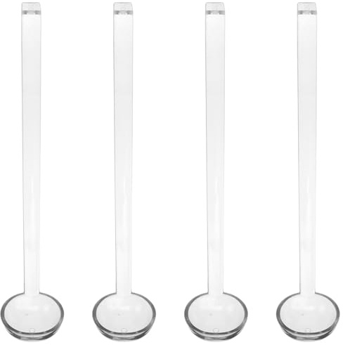 Cabilock 4pièces Louches Plastique Transparentes à Long Manche pour Servir Sauces Soupes Vinaigrettes Punchs Jus de Fruits et Cocktails Lors de Fêtes et Événements