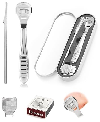 SEESUNO Hard Skin Remover Foot Blade, Stainless Foot Razor for Cracked Heels and Dry Feet, Pedicure Tool Set for Home Use and Salon