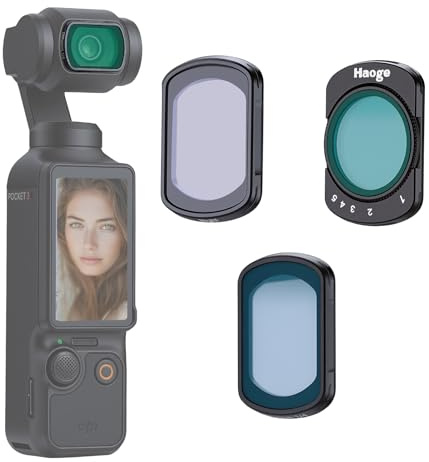 Haoge Pocket 3 Magnetic UV Filter for DJI Osmo Pocket 3 Creator Combo,Multi-Coated Lens Protect Filter,Lightweight Action Camera Accessories (ND2-32+1/4 Black Diffusion)