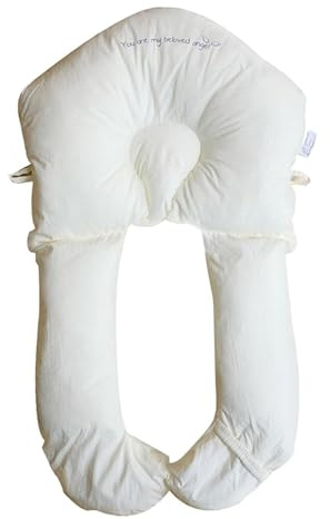 QJDFLL Flat Head Baby Pillow | Helps Support Baby’s Shape Breathable 3D Air Mesh Soft Natural Cotton Completely Washable Newborn (white,72X45X8CM)