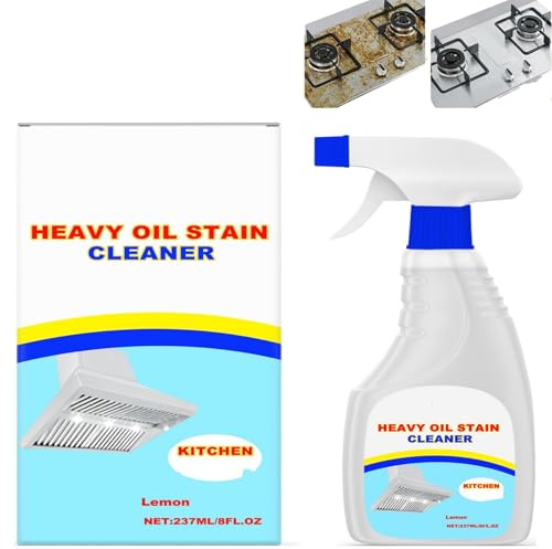 Nettoyant pour taches d'huile lourde - Dégraissant puissant pour la cuisine, pour les hottes de cuisine, le four, les cuisinières, les casseroles, sans rinçage à action rapide, sans résidu, (1PCS)