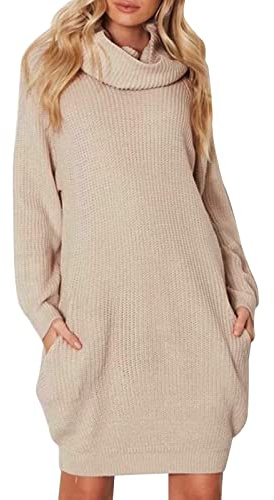 Xmiral winterkleid Damen wollkleid Damen Winter A, XXL