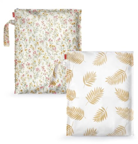 HECCEI WetBag Kindergarten Nassbeutel Windeltasche, 2 Stück Wet Bag Schwimmsachen Nasstasche Kindergarten für Baby Kleinkind Wechselwäsche Nappy Bag Organiser | Wiederverwendbare Reise-Organizer-Tasche – ideal für Strand, Fitnessstudio, Pool und nasse Kleidung