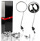 1PZ RM3-BM2 8mm Chrome Round Motorcycle Mirrors Rearview Side with 7/8 Handlebar Mount 10mm Screw Converter Holder Adaptor for Scooter Moped Motorcycle Go Kart ATV Dirt Bike Quad Wheeler