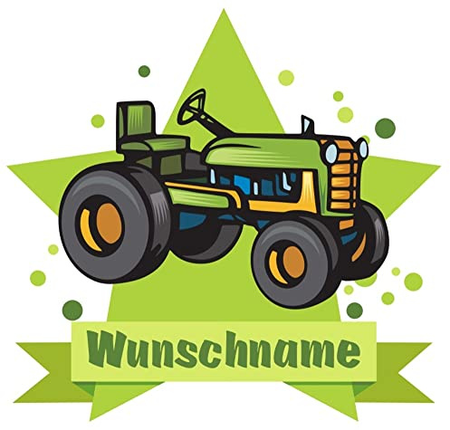 Samunshi® Alter Trecker Aufkleber mit Namen Autoaufkleber Namensaufkleber Kinder - 15x13,1cm mehrfarbig
