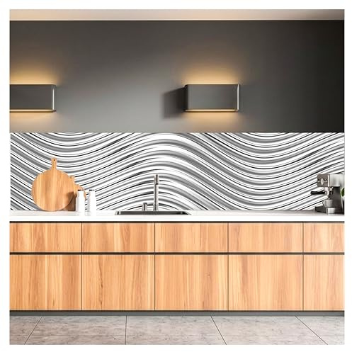 Dimex Küchenrückwand Folie selbstklebend SILBERNES WOGEN | Klebefolie - Dekofolie - Spritzschutz für Küche | Made in EU - 260 cm x 60 cm
