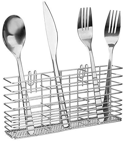 SANNO SANNO Besteck-/Utensilienhalter aus Edelstahl, Besteck-Organizer mit Haken, abnehmbarer Wäscheständer, Besteckhalter, Utensilienhalter, Besteckkorb, Küchen-Abtropfgestell, Geschirr-Trockenstände