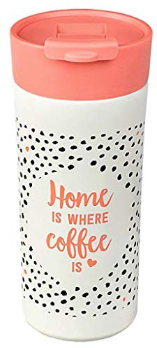 Moses 80661 Praktischer Thermobecher für Kaffee & Tee To Go | Kaffeebecher mit Deckel für unterwegs | 450ml Fassungsvermögen | cook & STYLE Isolierbecher | In weiß, 18/8 Edelstahl
