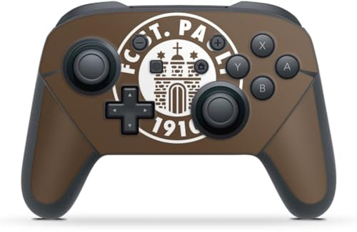 DeinDesign Skin kompatibel mit Nintendo Switch Pro Controller Folie Sticker Offizielles Lizenzprodukt Wappen FC St. Pauli