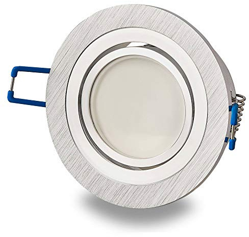 Downlight LED - Spotlight 1 - llama 7 vatios blanco frío redondo 12V - MR16 Downlight giratorio de acero inoxidable cepillado - Downlight - Spot Techo - Spotlight empotrado Spot Techo