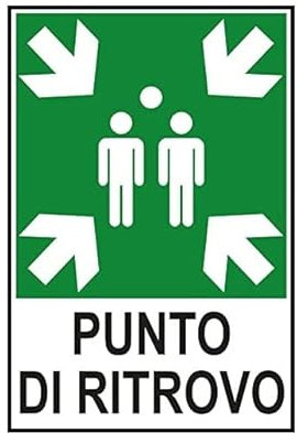 TLDSHOP® - Cartello Segnaletico in alluminio spessore 3mm (PF BOND) - PUNTO DI RITROVO - 20x30 cm (1pz, 20x30 cm)