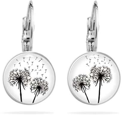 Miss Lovie Pusteblume Ohrhänger Ohrringe Edelstahl mit Anhänger Glücksbringer Wunscherfüller im Charm Design Geschenk für Freundin inkl. Geschenkverpackung