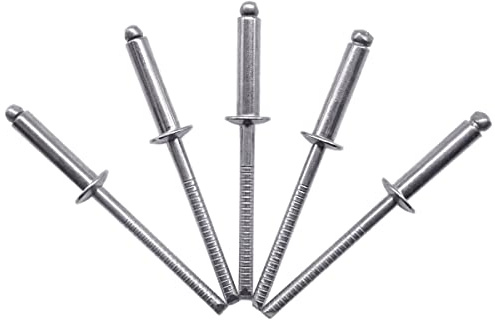 (100 Stück) Edelstahl Blindnieten 4,0 x 16 mm Kuppelkopf Pop Nieten DIN 7337 A2 Niete Nutdorn (100, 4,0 x 16 mm)