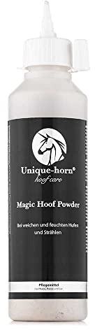 Unique-horn Magische Hufpulver 120g | Für Strahlfäule und Mauke | Nasse und Weiche Hufe | Trocknungseffekt, hilft den Hufen trockener und härter zu Werden