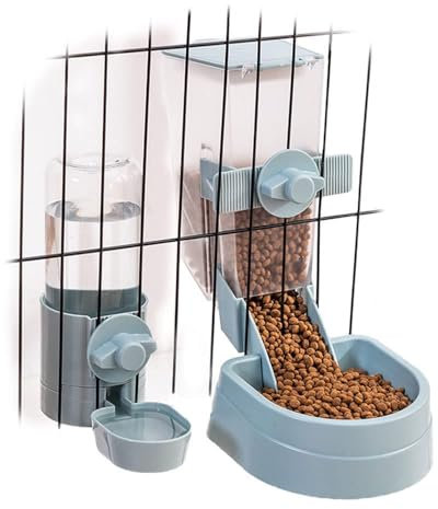 Oncpcare Kaninchen Futter Wasserspender, Bunny Futter und Wassernapf Set für Käfig, klein Aniaml Futternapf für Kaninchen, Frettchen, Katzen, Vögel