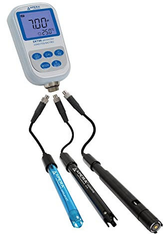 Apera Instruments SX736 tragbares pH-/Leitfähigkeit (EC)-/TDS-/Salinität-/Resistivität-/Sauerstoff (DO)-Messgerät