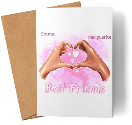 Kiddle-Design Beste Freundin Karte Personalisiert mit Namen Beste Freundin Geschenke BFF Freundinnen Geschenk Beste Friends Geschenk Geburtstagskarte