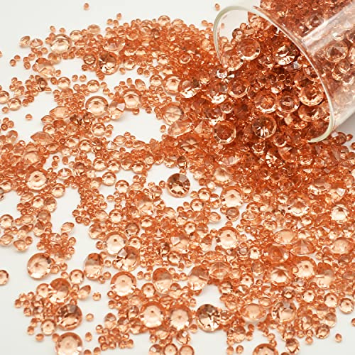 4000 Stück Streudeko Diamanten,Diamanten Deko,Acryl Kristalle Diamantene Streudeko Hochzeit,Acryl Diamant Tischdeko Strass für Vasenfüller Hochzeit Geburtstag 3mm,6mm,10mm Roségold