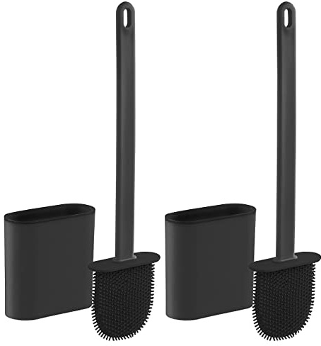2 brosses pour WC en silicone - coloris noir [Bade Stern]