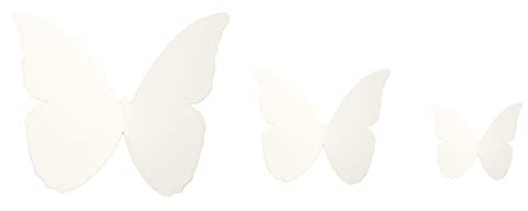 Wambere 48 Stück 3D Schmetterling Wandaufkleber Abnehmbar Schmetterling Aufkleber Wandtattoos,für Heim Hochzeit Dekor Wohnzimmer Kinder-Zimmer Mädchen Küche Fenster Möbel Party Wand-Tisch-Deko,Weiss