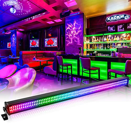 RGBW Wallwasher Strahler, UKing 336 LEDs 80W Bühnenlicht Bar Wash Lights Wall Washer Strip dmx512 Control DJ Bühnenbeleuchtung für Indoor Disco Party Kirche Geburtstag Bar Hochzeit, 1 Stück