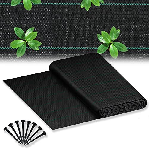 Froadp 90㎡ Mallas Anti-Maleza 100g/㎡ Barreras de Tela de PP para Malas Hierbas Acolchado Tejido Anti Crecimiento con Clavijas Malla Antihierbas Plegable para Jardín y Huerto ((2x5m) x9)