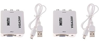 2 set of VGA to RCA AV Converter VGA2AV Audio Adapter Support 1080P NTSC PAL for PC
