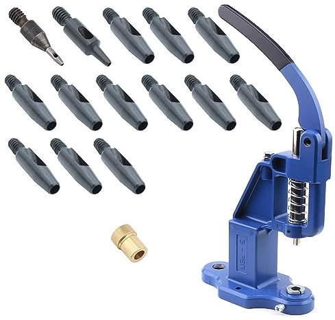 DZNTOOLS Lochstanzer-Set, kreisförmig, 1 mm bis 14 mm, mit Handpresse, für Lederhandwerk