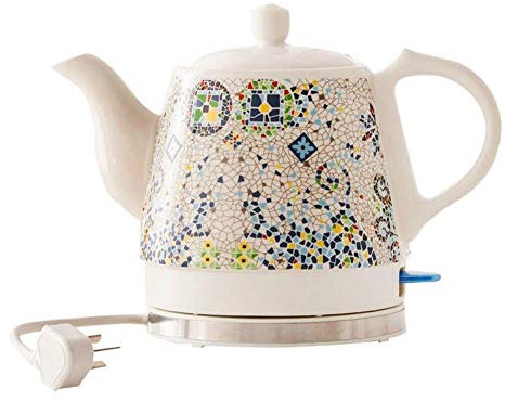 Bollitori Bollitore elettrico in ceramica senza fili Teiera-Retrò Brocca da 1 litro, 1200 W Acqua veloce per il tè Regalo veloce