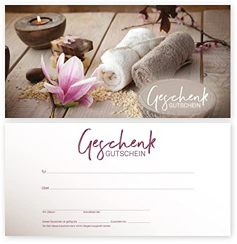 cosmeticPlus 50 Wellness–Gutscheinkarten SCHÖNE SPA KOMPOSITION Gutscheine Geschenkgutscheine