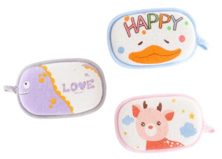DOITOOL 6stücke Teiliges Junge Mädchen Exfoliationsschwämme Cartoon-badewäsche Für Sanfte Hautreinigung Für Junge Mädchen Und Kleinkinder Mit Praktischem Aufhänger Zur Einfachen