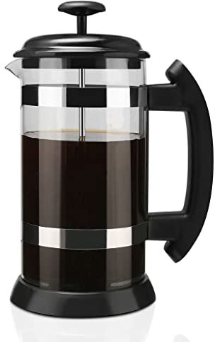 Reotto Stainless Steel Glass Teapot French Coffee Tea Percolator Filter Press Plunger Manual Coffee Espresso Maker Pot