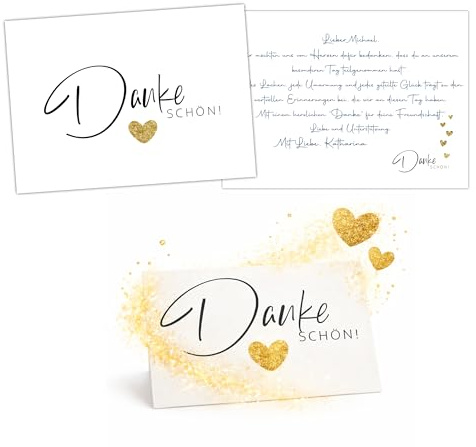 Eummel 50 zauberhafte Dankeskarten auf hochwertigen 300g Cremepapier | DIN A6 Postkartenformat | Beschreibe Rückseite mit viel Platz | Plastikfrei verpackt und in Deutschland Produziert